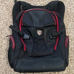 Rare Asus  Republic of Gamers v2 Black Backpack with Red Trim